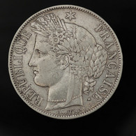 France, CERES (Sans Légende), 5 Francs, 1870 - A, Paris, Argent (Silver), TTB (EF), KM#818.1, G.742, F.332/1 - 1870-1871 Government Of National Defense