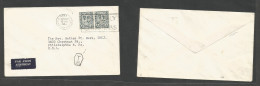 EIRE. 1962 (12 Dec) Baile Atha Cliath - USA, PA, Philadelphia. Air Multifkd Env, Slogan Cachet + Taxed Hexag "T-8" (xxx/ - Used Stamps