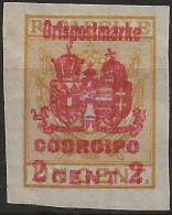 OARA14SG - 1918 Occ. Austriaca / Friuli-Veneto, Sass. Nr. 14, Recapito Autorizzato Non Gommato (*/) - Udine