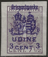 OARA71SG - 1918 Occ. Austriaca / Friuli-Veneto, Sass. Nr. 71, Recapito Autorizzato Non Gommato (*/) - Udine