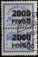 1946 Hungary - FISCAL BILL Tax - Revenue Stamp - 2000 P USED - Fiscali