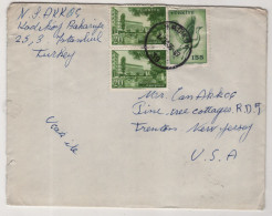 TURKEY,TURKEI,TURQUIE ,ISTANBUL TO USA.NEW JERSEY, ,1959 COVER - Lettres & Documents