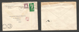 EIRE. 1953 (20 May) AN UAIMH, Navan - USA, Nebraska, St. Columbans. Missionary Multifkd Env At 4p Rate, Rolling Cds + Re - Used Stamps
