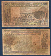 500 Francs CFA, 1989 A, Cote D' Ivoire, G.20, A 149849, Oberthur, P#_06, Banque Centrale États De L'Afrique De L'Ouest - États D'Afrique De L'Ouest