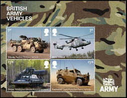 GROSSBRITANNIEN GRANDE BRETAGNE GB 2021 M/S BRITISH ARMY VEHICLES MNH MS4574 MI B4838-41 YT F5246-49 SC SH4755 - Unused Stamps