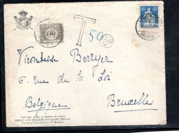 1923 , Timbre Taxe 50 C. ( 1919 )  Sur Lettre Suisse 25 Rp.  #1536 - Lettres & Documents
