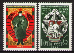 Russia 1968 Sc3464-5 Mi3489-90 2v Mnh Russian Frontier Guards - Usati