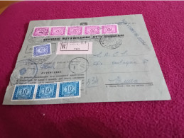 RACCOMANDATA ATTI GIUDIZIARI CON STRISCIA SEGNATASSE 20 LIRE + 3 DA 10 LIRE + 1 DA 5 LIRE- 1953 - Postage Due