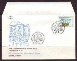 1984 TURKEY 50TH ANNIVERSARY OF THE RECOGNITION OF TURKISH WOMEN'S ELECTION AND VOTING (SUFFRAGE) FDC - FDC