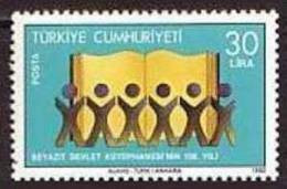 1982 TURKEY CENTENARY OF BEYAZIT STATE LIBRARY MNH ** - Neufs