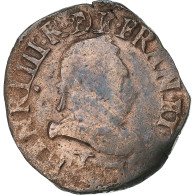 France, Henri III, Double Tournois, 1584, Poitiers, Cuivre, TB, Gadoury:455 - 1574-1589 Henry III