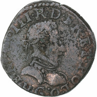 France, Henri III, Double Tournois, Poitiers, Cuivre, TTB, Gadoury:455 - 1574-1589 Henry III