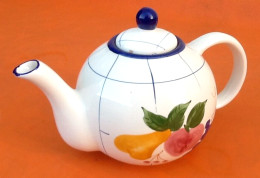 Cafetière / Théière    Forme Boule   Faïence à Décor De Fruits - Teapots