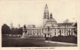 ROYAUME-UNI - The City Hall & Tredegar Statue - Cardiff - Vue Générale - Carte Postale Ancienne - Glamorgan
