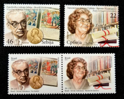 Brazil Serbia Joint Issue Relations 2011 Nobel Writer (stamp Pair) MNH - Ongebruikt