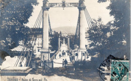 TORINO - PONTE DI FERRO SUL PO - ANIMATA - CARTOLINA FP SPEDITA NEL 1905 - Fiume Po