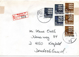 76275 - Dänemark - 1990 - 3@9Kr Wappen MiF A R-Bf ROSKILDE -> Deutschland - Covers & Documents