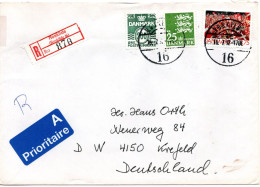 76276 - Dänemark - 1992 - 25Kr Wappen MiF A R-Bf ROSKILDE -> Deutschland - Cartas & Documentos