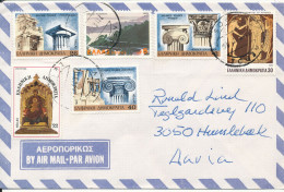 Greece Air Mail Cover Sent To Denmark 21-9-1987 Topic Stamps - Brieven En Documenten
