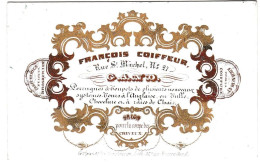 Belgique "Carte Porcelaine" Porseleinkaart , François, Coiffeur à Gand, Dim 95x60mm - Cartes Porcelaine