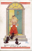 CATS -  MABEL LUCIE ATTWELL - "HERE'S GOOD LUCK" - VALENTINES 795  Cn219 - Attwell, M. L.