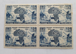 Bloc De 4 Timbres Neufs AOF 15F Afrique Occidentale Française 1955 - MNH YT 53 - Rorary International - Nuovi