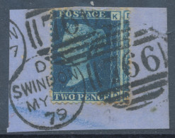 GB QV LE 2d Pl.13 (KD) Superb Used VARIETY: Heavy MISPERFORATED With Left Letters On The Right Side (making Impossible - Oblitérés