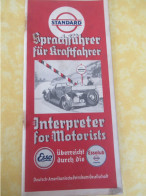 Standard/ Sprachführer Für Krafttfahrer/ Interpreter For Motorists/ Esso , Essolub/ Deutsch/vers 1935-40         PGC568 - Deutschland Gesamt