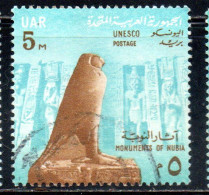 UAR EGYPT EGITTO 1964 SAVE THE MONUMENTS OF NUBIA CAMPAIGN HORUS AND FACADE OF NEFERTARI TEMPLE ABU SIMBEL 5m USED USATO - Usati