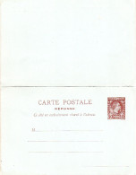 MONACO - MONTE CARLO - Entier Postal -- Carte-Postale - 10 C. Brun Sur Bleu Avec Réponse Payée (1891) Prince Charles III - Postwaardestukken