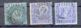 Baden 10a-c Alle Drei Farben Gest. 370EUR (13095 - Other & Unclassified