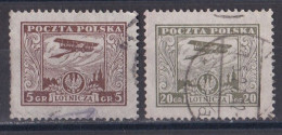 Pologne -  Poste Aérienne  Y&T  N °  4  Et  7  Oblitérés - Usados
