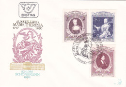 MARIA THERESIA ,    COVERS FDC   1980  AUSTRIA - Autres & Non Classés