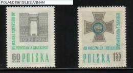 POLAND 1961 40TH ANNIV OF SILESIAN INSURRECTION SET OF 2 WW1 ARMY MILITARIA - Ongebruikt