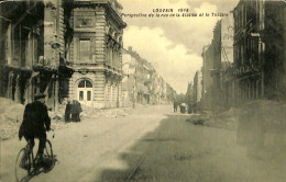 Belgique - Brabant Flamand - Leuven - Louvain - 1914 - Perspective De La Rue De La Station Et Le Théâtre - Leuven