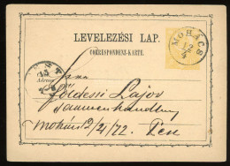 MOHÁCS 1872. Szép Díjjegyes Levlap Pestre - Lettres & Documents