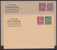 PU 92 C1, PP68 C2, *, "Philatelistentag Dresden", 1923, 2 Versch. GS, Gute Erhaltung - Briefe