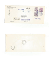 KOREA. 1958 (11 Nov) UNESCO, Issue Special Cachet. Seoul - Norway, Oslo (18 Nov) Via Hong Kong. Registered Air Multifkd  - Corée (...-1945)