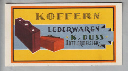 Motiv Haushalt Reisen Werbe-Decco-Karte (ZH) Koffern, Lederwaren, K.Duss Sattlermeister - Factories & Industries