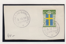 Zweden Militaire Zegel Fragment Van Omslag Met Stempel Zweeds Uno-bataljon Tijdens Suez-crisis Egypte 1956 - Militärmarken