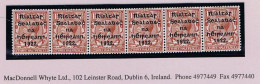 Ireland 1922 Harrison Rialtas 5-line Coils, 1½d Horizontal Strip Of 6 Fresh Mint Unmounted - Unused Stamps