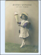 Y16170/ Einschulung Schule Mädchen Mit Schultüte Foto AK 1914 - Children's School Start