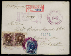 HONDURAS. 1903. Registered Cover From Tegucigalpa To Bordeaux Franked 1903 5c & 2x10c Tied In Violet, First Month Of Use - Honduras