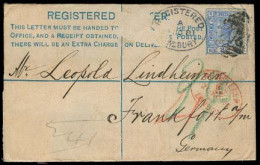 GREAT BRITAIN. 1881. Newsbury - Germany. Stat Env + 2 1/2d Blue Pl 23 Adtl Blue Oval Cachet. - ...-1840 Préphilatélie