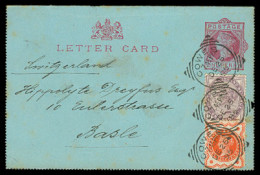 GREAT BRITAIN. 1896. Cowes - Switzerland / Basel. Stat Env + 2 Adtls. Cds. VF. - ...-1840 Vorläufer