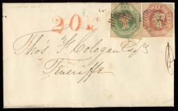 GREAT BRITAIN. CANARY ISLANDS - GB. 1854 (22 April) London - TENERIFE / Islas CANARIAS. EL With Text Frkd 10d + 1sh Embo - ...-1840 Vorläufer