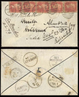 GREAT BRITAIN. 1879. Taunton - India. Env Fkd 1d Pl 212 (x5) Cds. 5d Rate Dropped From 1sh In 1879. Sent To Bareilley -  - ...-1840 Precursores