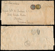 Great Britain - XX. 1904. Ealing - Philippines. Env Fkd 3d + 1sh. Cds Via "Kaiser Der Grosse" / German Line. Via S. Fco  - ...-1840 Préphilatélie