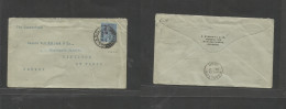 Great Britain - XX. 1898 (6 July) Glasgow, Scotland - Canada, Ontario. Perfin 2 1/2d Stamp. "GTC&" Tied Cds. Opportunity - ...-1840 Vorläufer