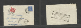 Great Britain - XX. 1946 (May) Salisbury - Zurich, Switzerland (13 May) 2 1/2d Blue Fkd Env, Taxed + Swiss P. Due 10c Ti - ...-1840 Vorläufer